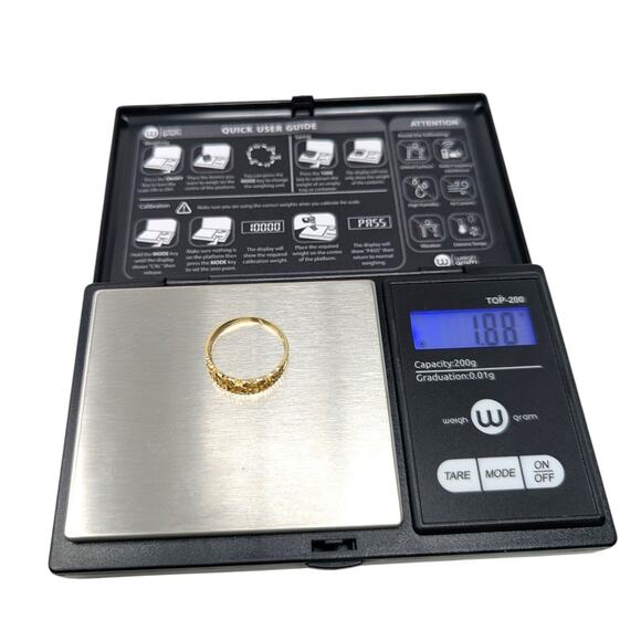 B&M 14K Yellow Gold Filigree Heart Band Ring Size 9 – 1.88g - Picture 5 of 6